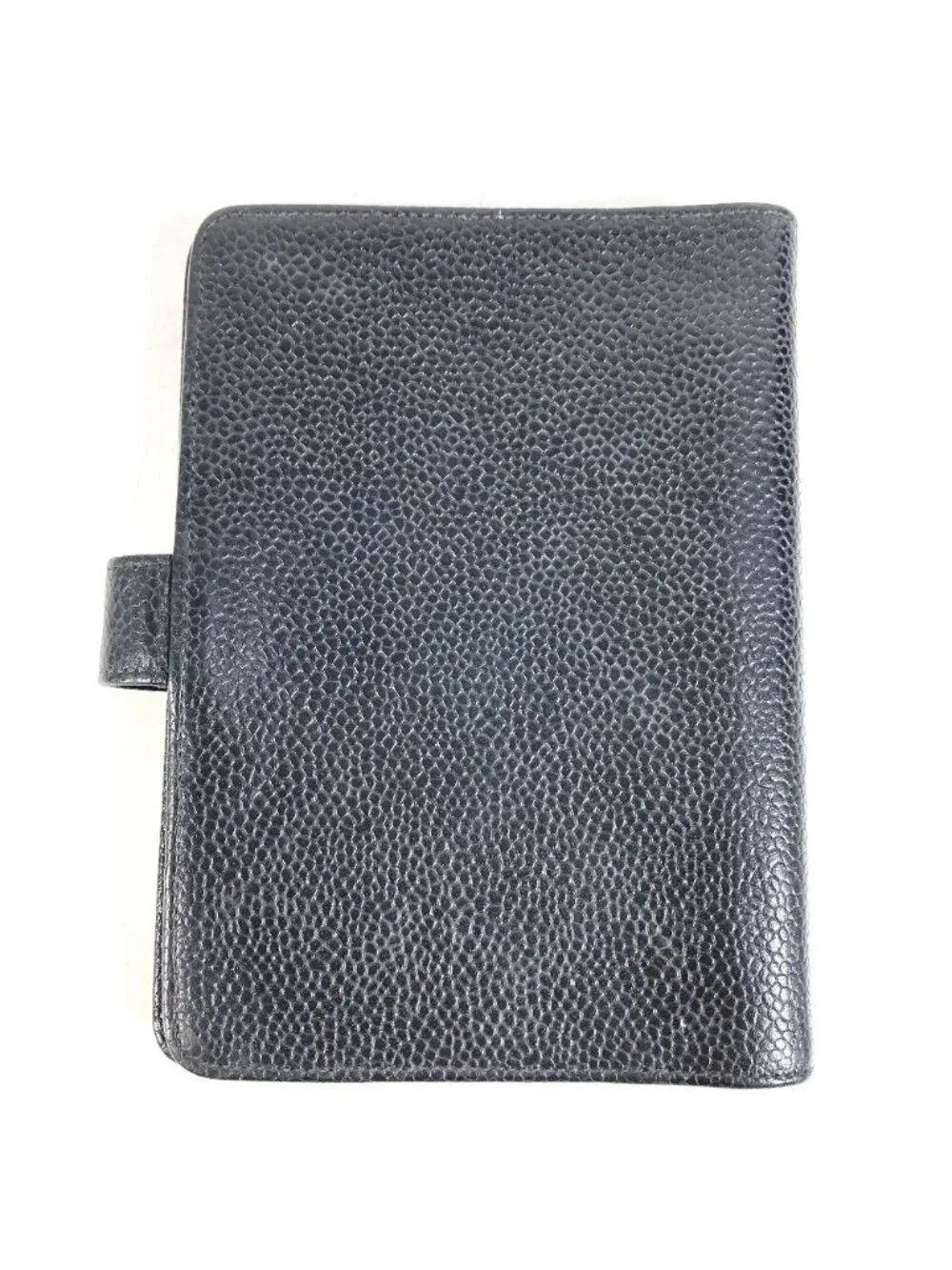 Chanel Notebook Cover CC Logo Caviar Leather Black Agenda